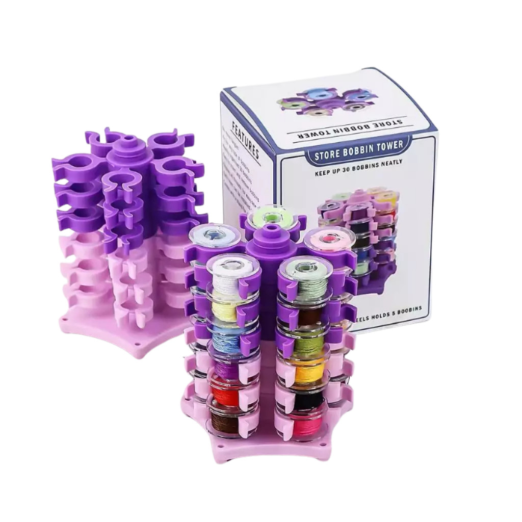 Porta Bobina Torre 30 Bobinas Costura Patchwork Bordado