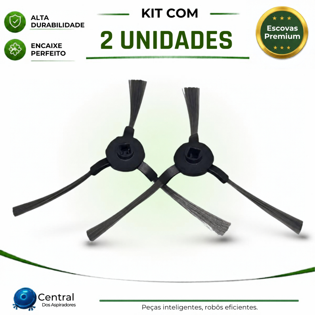 KIT 2 ESCOVAS LATERAIS PARA ROBÔ ASPIRADOR OSTER OASP301 OASP302 OASP303