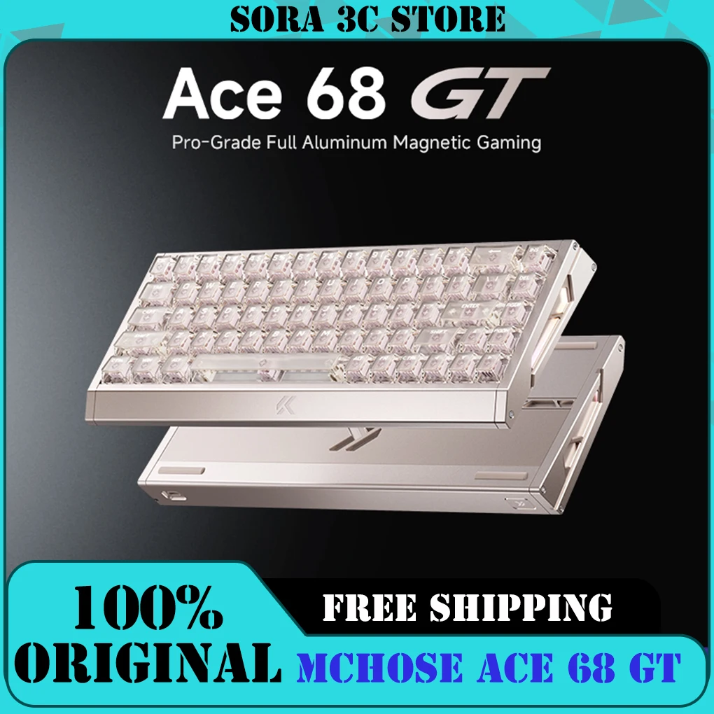 MCHOSE Ace 68 GT  Aluminum Alloy Magnetic Switch Gaming Keyboard 16K Customized Hot Swap 8000HZ RT0.001MM 0.06ms Gift