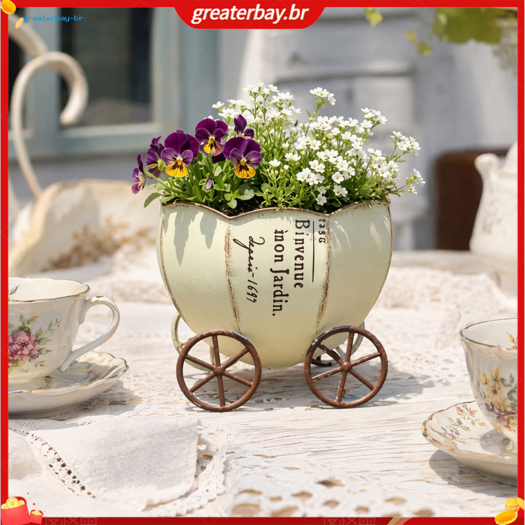 Retro Pumpkin Metal Planter with Drainage Hole – Stylish Indoor Outdoor Flower Pot for Home Garden Balcony Office Deco