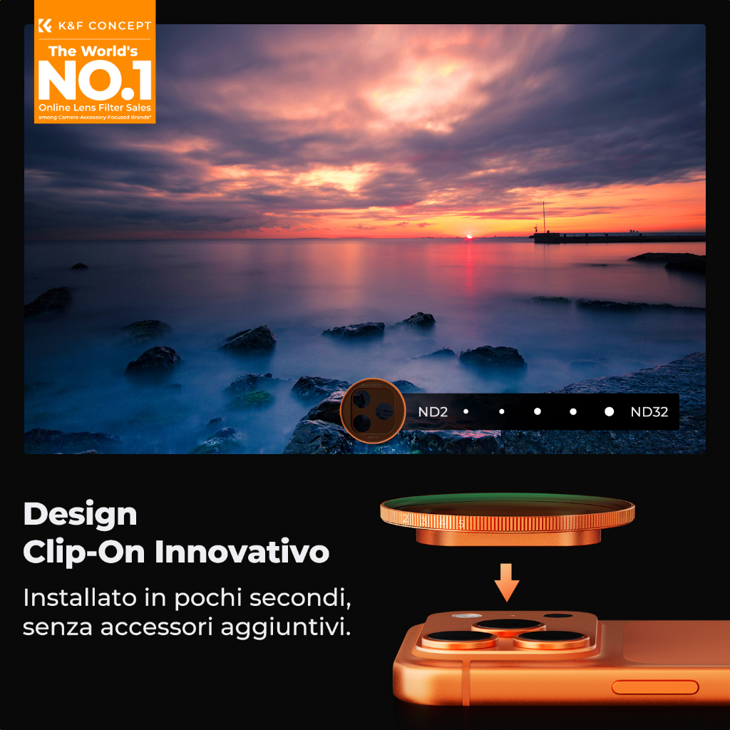 Filtro De Fivela Para Celular K & F Concept Polarizador CPL , ND Variável ND2-32 , Revestimento HD Ultrafino , Compatíve