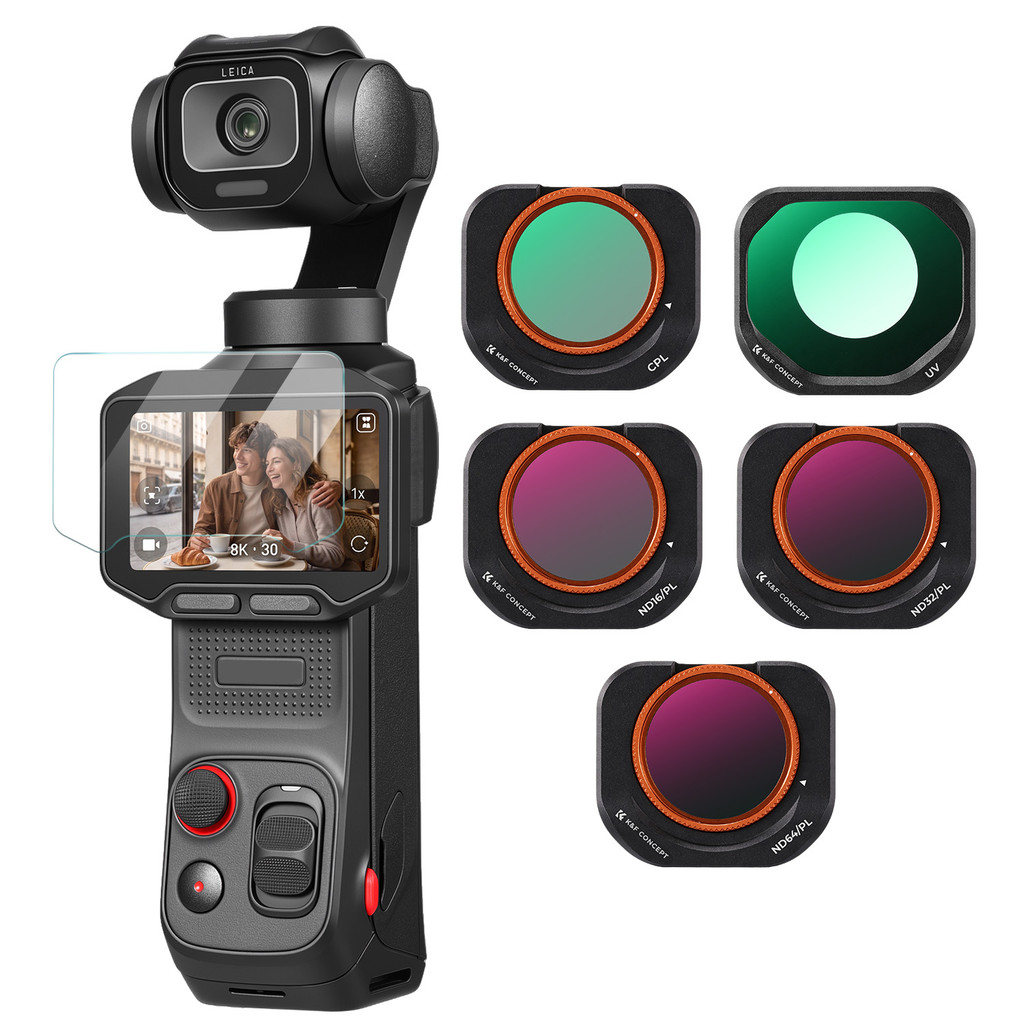 K & F Concept Conjunto leve HD de 5 peças Kit de filtro ND/PL UV CPL, adequado para Insta360 Luna Pro