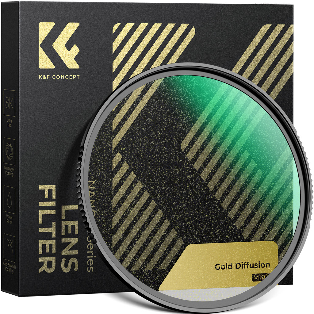 K & F Concept Acessórios Para Lentes E Filtros De Câmera Estética De Filme Retrô Astigmatismo Dourado 1/2 Filtro Conjunt