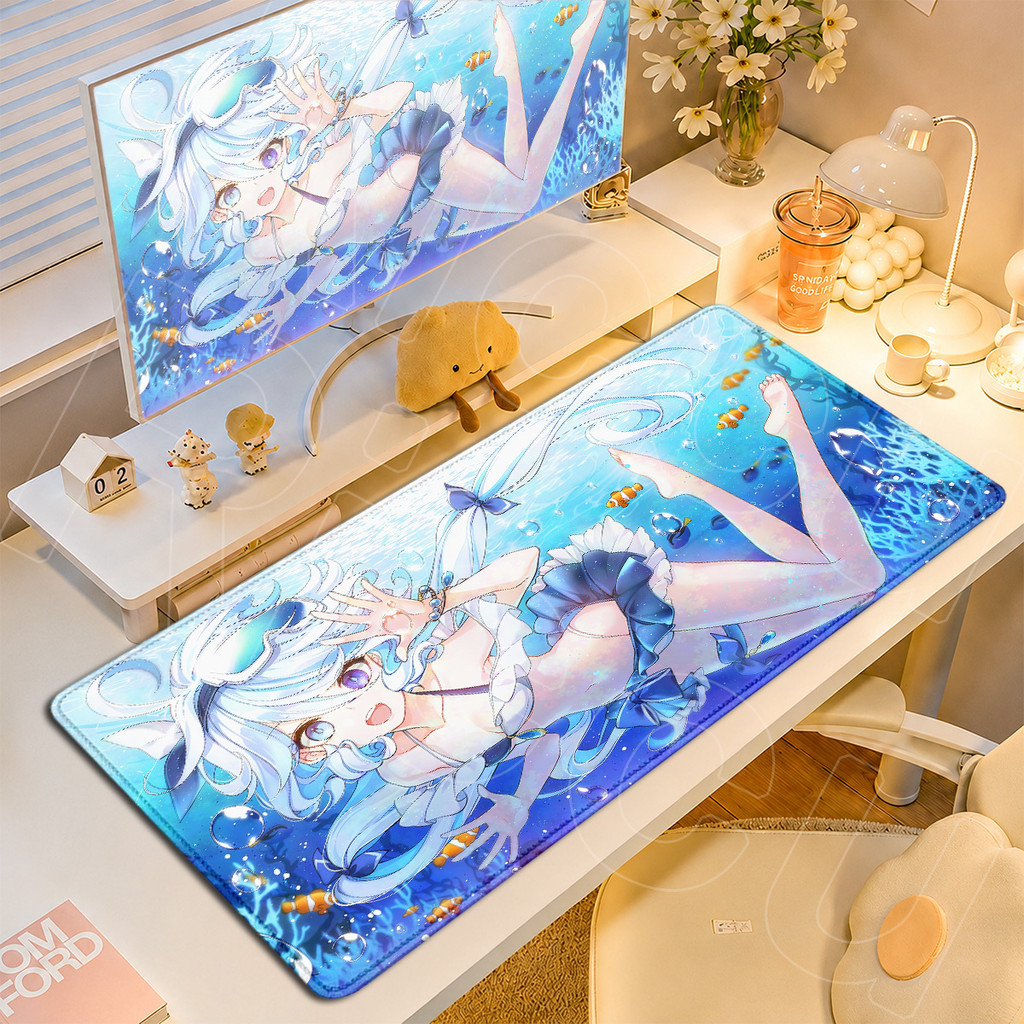 Genshin Impacto Furina Novo Anime Gaming Mousepad E-sport Jogo Bloqueio Borda Tapete De Mesa Teclado Portátil Mauspad Ac