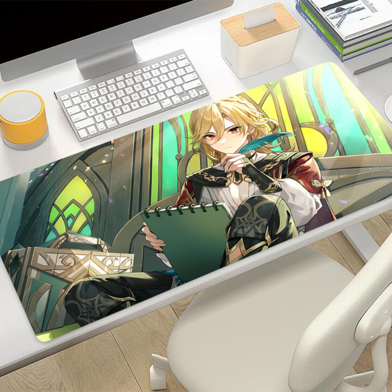 G-genshin Impacto Kaveh Gaming Mouse Pad Acessórios Escritório Gamer Teclado Tapete De Mesa Antiderrapante Grande PC Mou