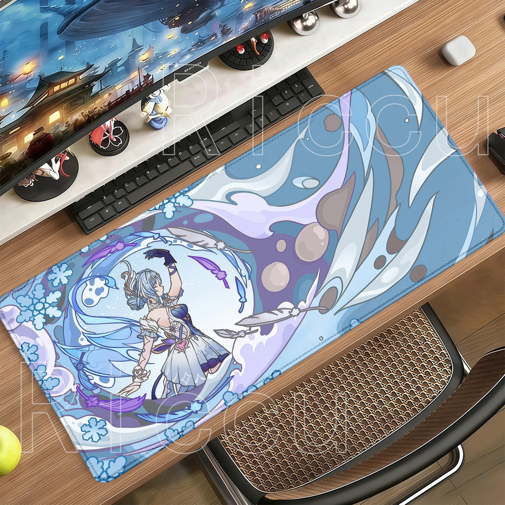 Odette PC Gaming Genshin Impacto Mouse Pad Grande Teclado De Borracha Mousepad Base Antiderrapante Acessórios De Escritó