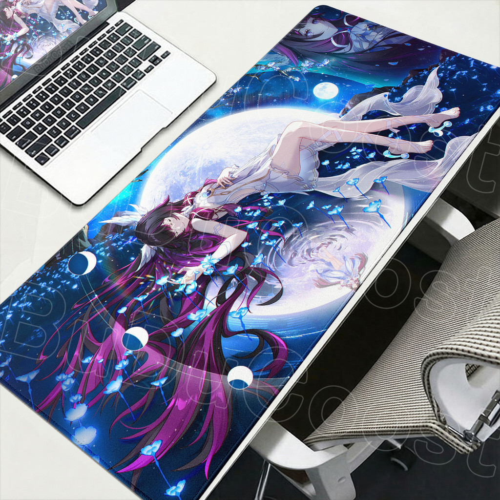 Gaming Genshin Mousepad Casa Decoração Do Quarto Tapete XXL Escritório Estendido Almofada De Mesa Columbina Anime Menina