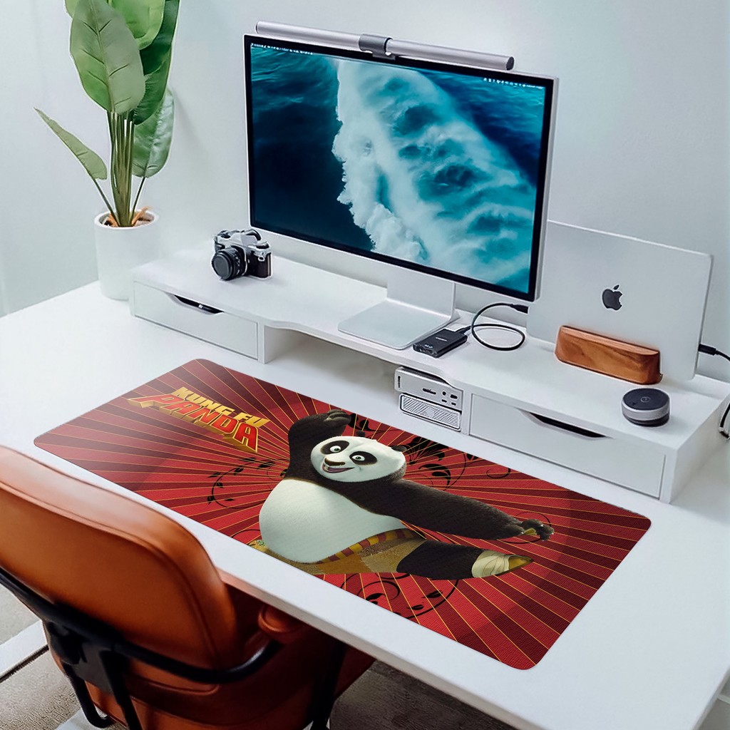 Mouse Pad Kung Fu Panda Po Infantil Anime 80x30 Grande Gamer Antiderrapante Cartoon