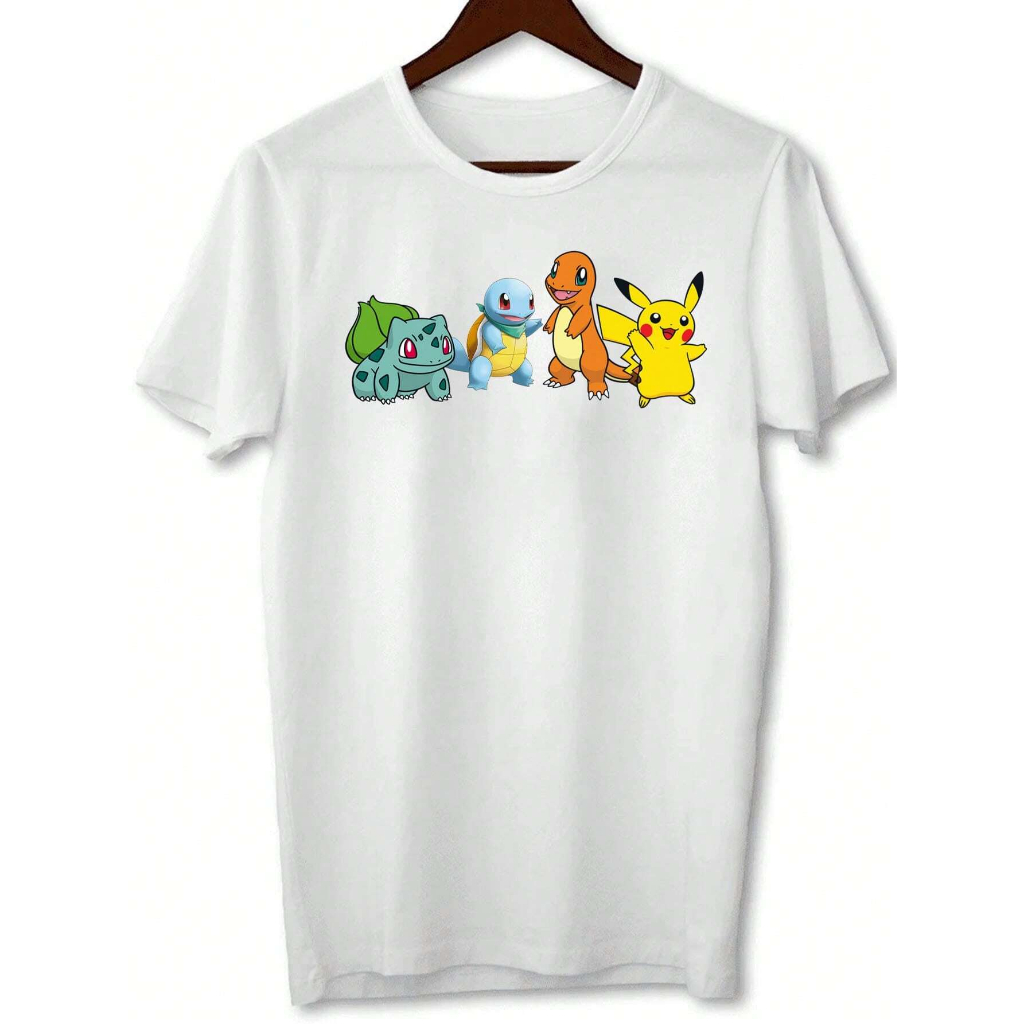 Camiseta T-Shirt Gamer Geek Camisa Unissex Nerd T-Shirt Anime Casual Pokémon Moda Cartoon Estampada
