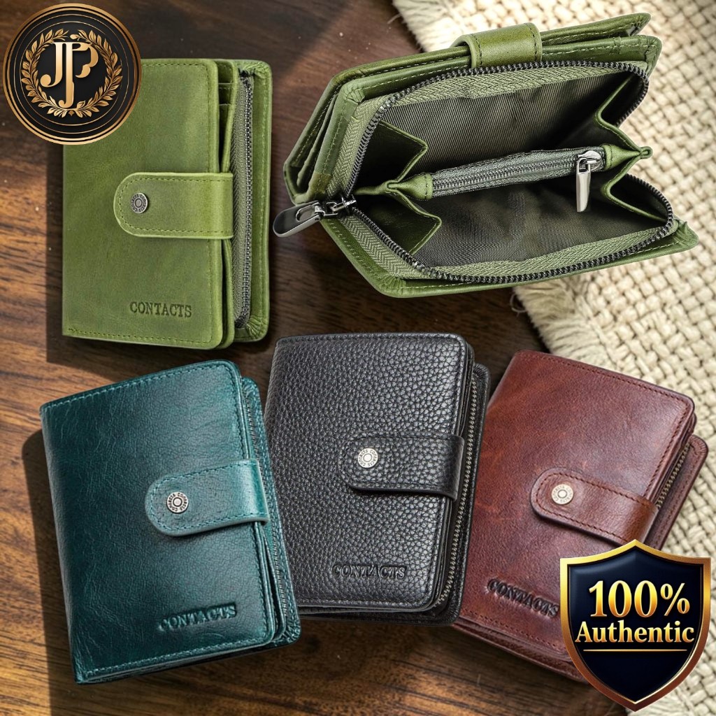 [Gofelt] Men’s Genuine Cowhide Leather Bifold Wallet, Zip-Around, 13 Card Slots, Coin Pocket