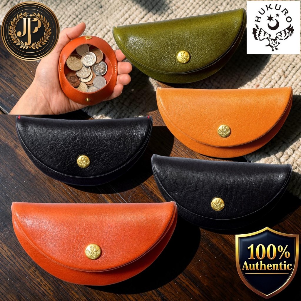 [HUKURO] Palm Coin Case Mini Wallet, Genuine Tochigi Leather, Unisex, Made in Japan