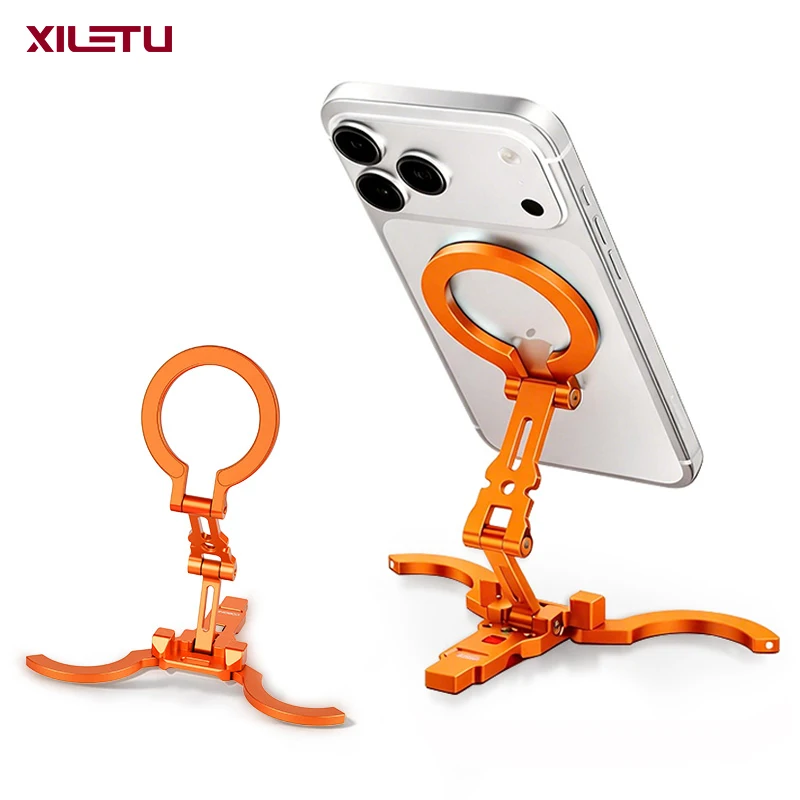 XILETU COBONE Double-Sided Magnetic Phone Holder Ultra Thin Foldable Desktop Tripod 1/4