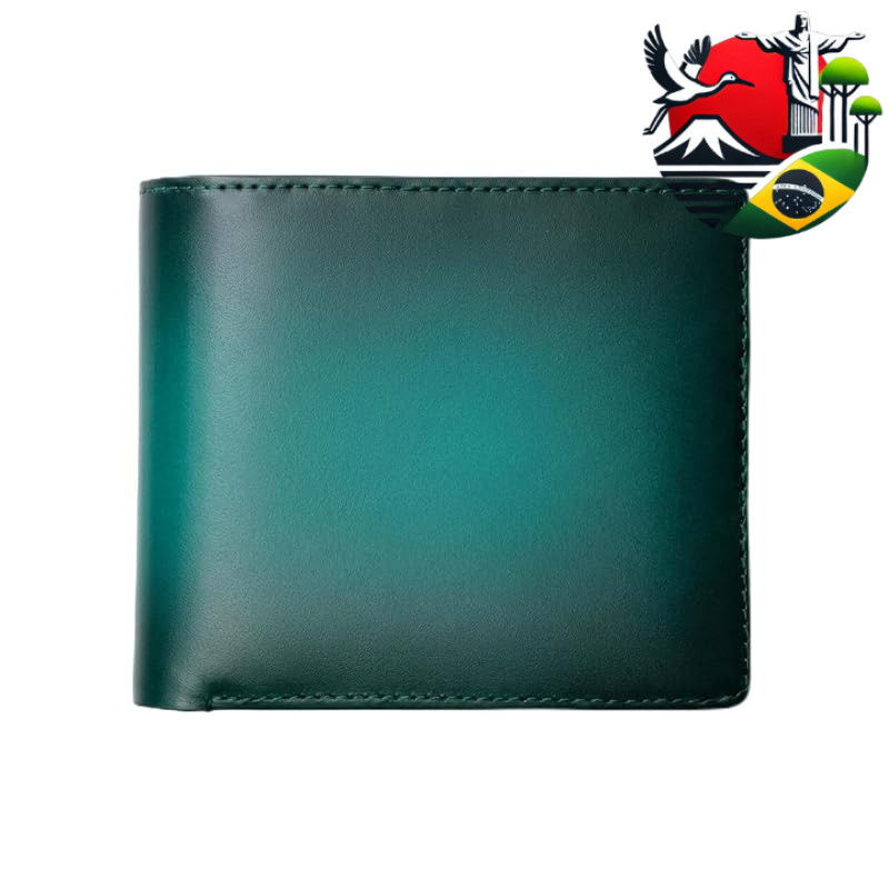 Branze Men’s Bifold Wallet, Genuine Cowhide Leather, Hand-Aniline Dyed by Master Craftsmen, Japanese-Sourced Hide, Coin