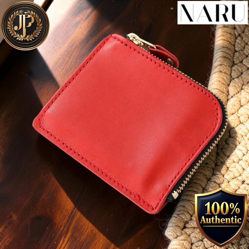 [NARU] Tochigi Leather Coin Case & Mini Wallet, Genuine Leather Card/Pass Holder, Unisex