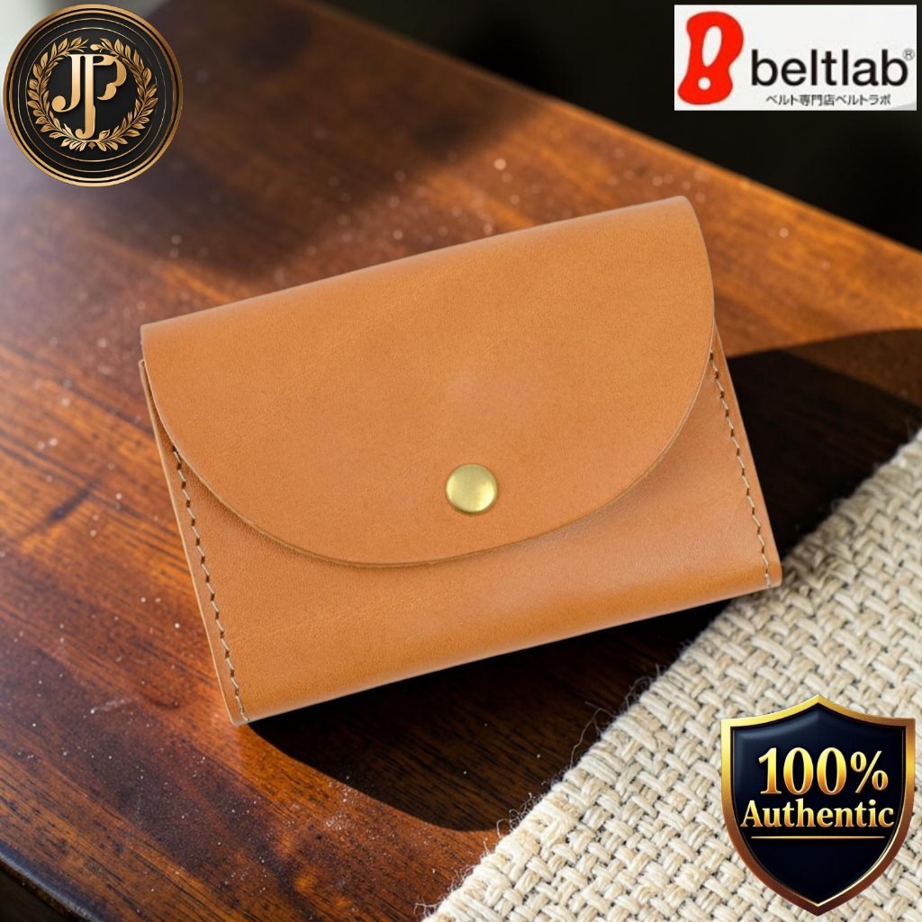 [pot] Compact Mini Wallet, Unisex Genuine Tochigi Leather, Palm-Size, Brown (BLPT0031)