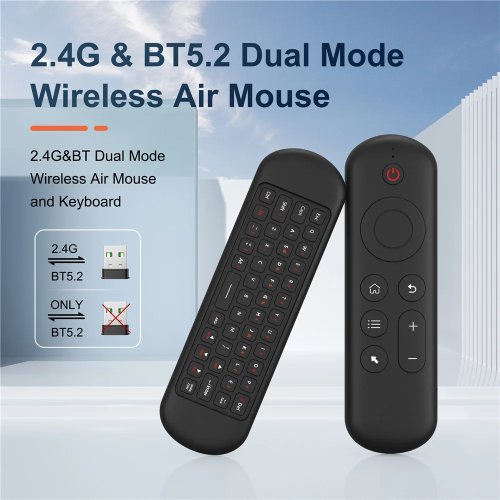 Dual Mode Bluetooth 5.2 Mini Keyboard RGB Backlit IR Remote Control Wireless 2.4G Air Mouse Russian Layout Keypad PC Android TV