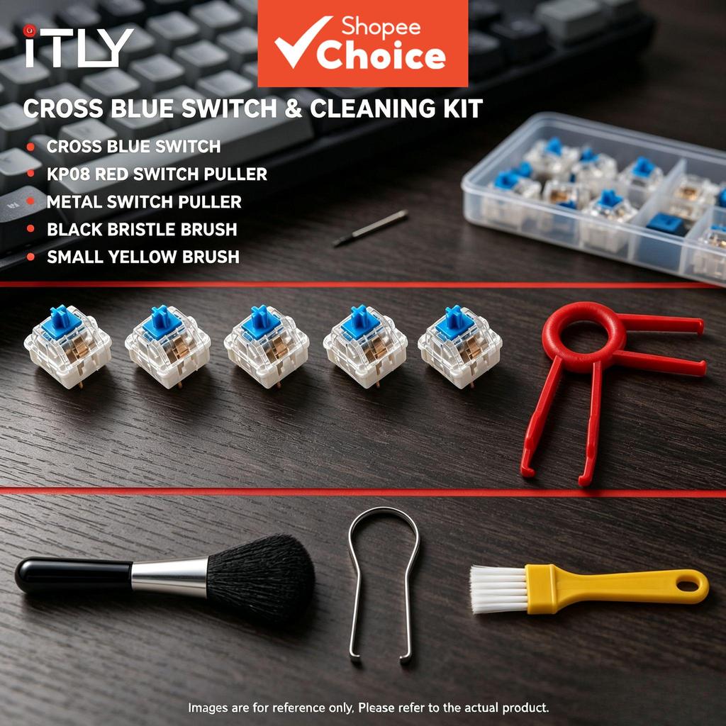 Kit Completo de Reparo de Teclado Mecânico MX 3 Pinos Hotswap Switch Azul Vermelho Preto Marrom Dourado com Extrator