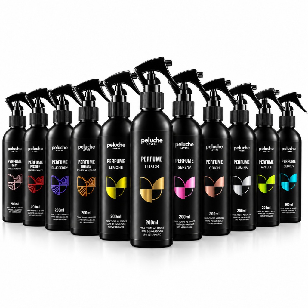 Perfume para Cachorro Peluche 200ml Fragrância Premium Pet com 11 Opções