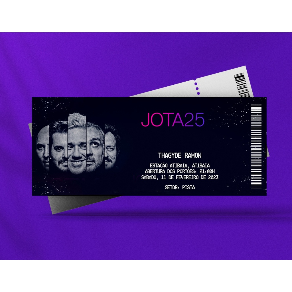 Ingresso Holográfico Personalizado Jota Quest - Jota 25