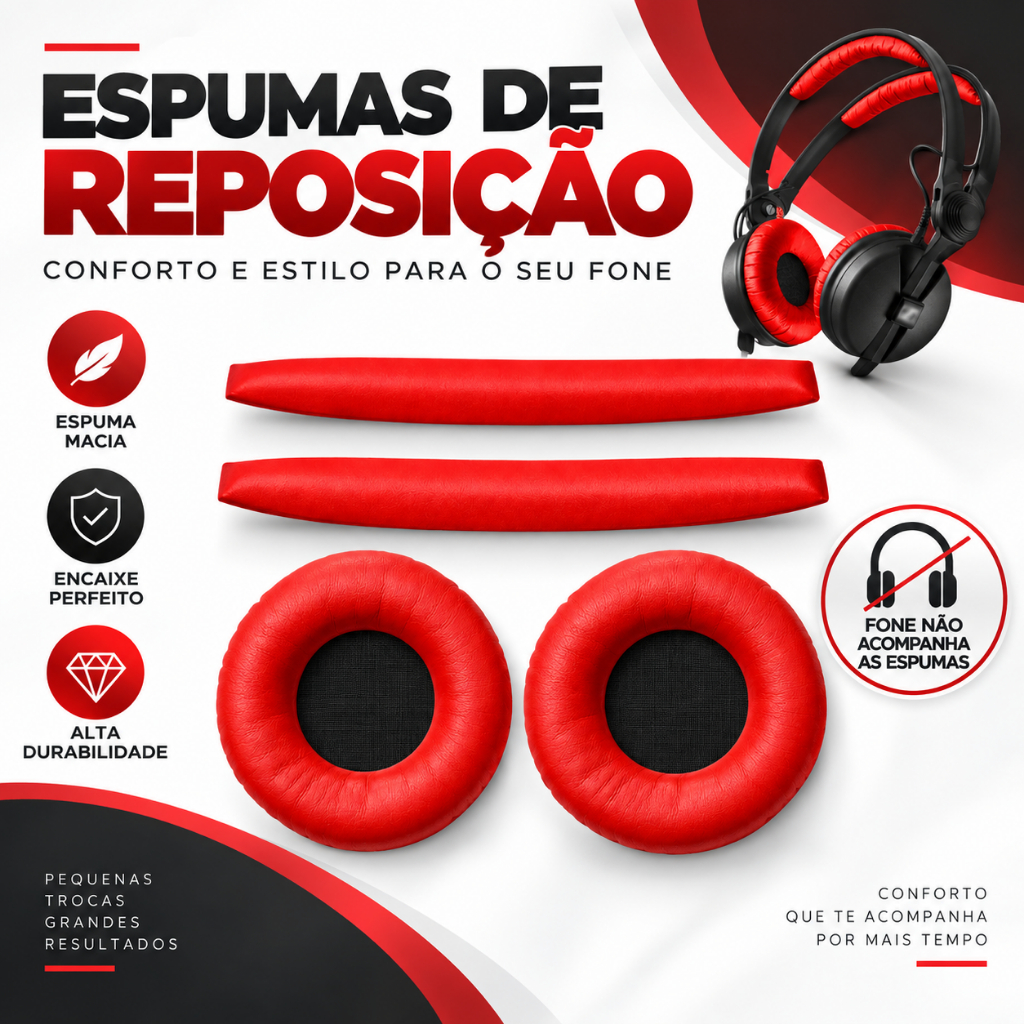 Espumas Red Limited Para Sennheiser Hd25 / Hd 25 Plus