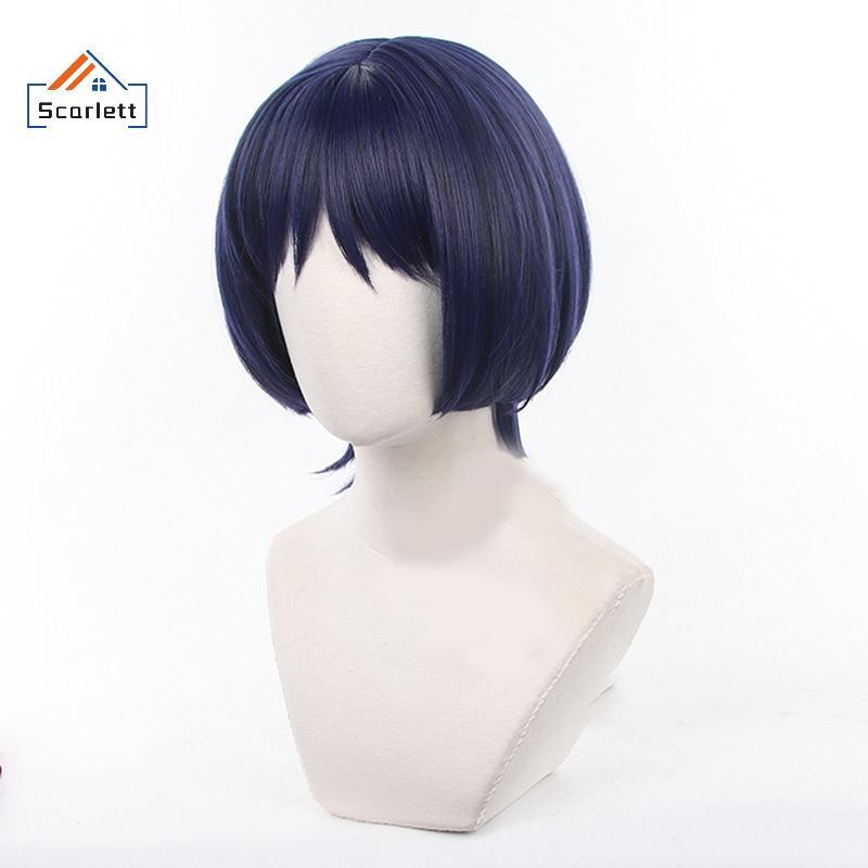 [Scarlett] Genshin Impact Scaramouche Peruca Cosplay Perucas Pré Estilo Resistente Ao Calor Sintético Halloween Para Jog