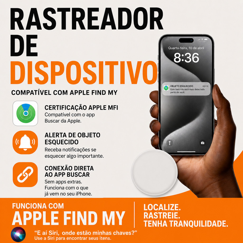 Rastreador Inteligente αGOLD PRO TCD-06K Compatível com Apple Find My