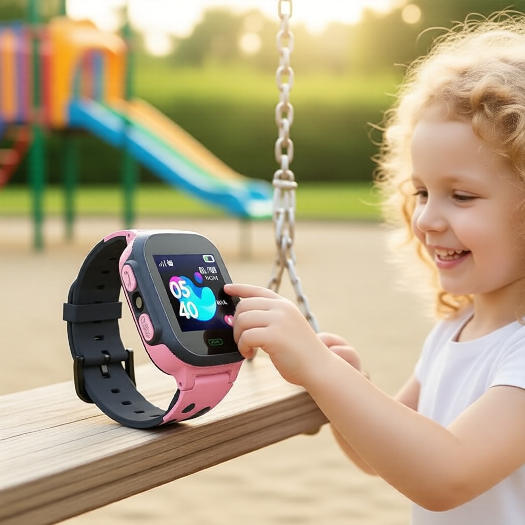 Relógio rastreador GPS infantil com chamada de voz SOS, posicionamento LBS para crianças, iOS e Android