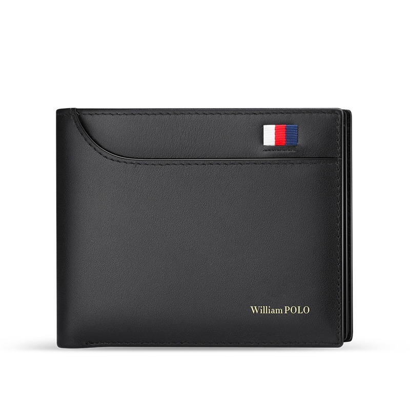 Carteira Masculina De Couro Genuíno WILLIAMPOLO Dupla Dobrável Empresarial