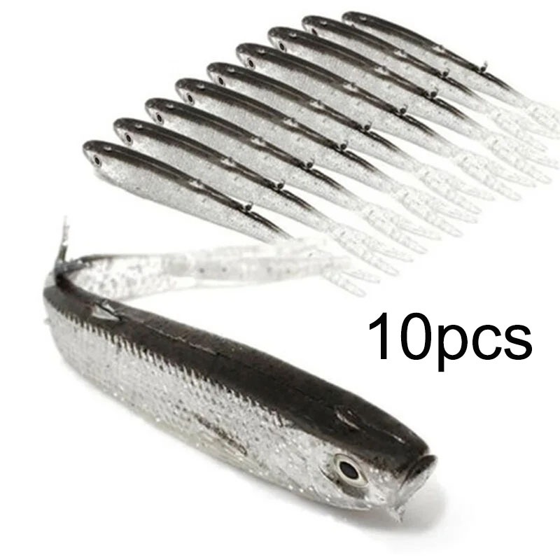 KIT 10 ISCAS SOFT ARTIFICIAL PARA ROBALO PEIXE PEIXINHO TAINHOTA PARA JIG HEAD FUNDO MEIA ÁGUA