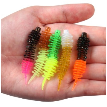 ISCA ARTIFICIAL RIBBED WORM SOFT SHAD EM SILICONE PARA TUCUNARE - 1 UNIDADE