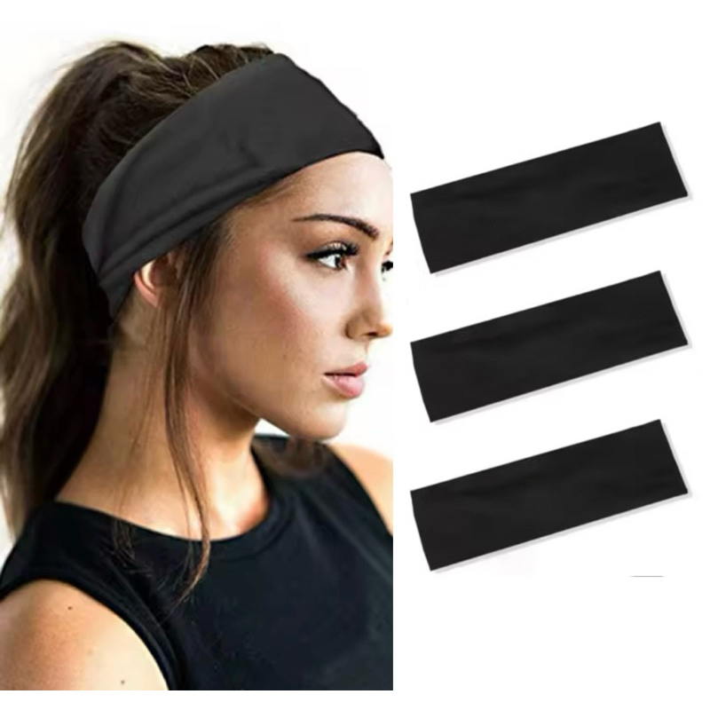 Kit 2 Tiaras De Cabelo Elástico Esportes Bandana Correndo Fitness Headwear Turbante Yoga Gringa Esportiva Não Desliza