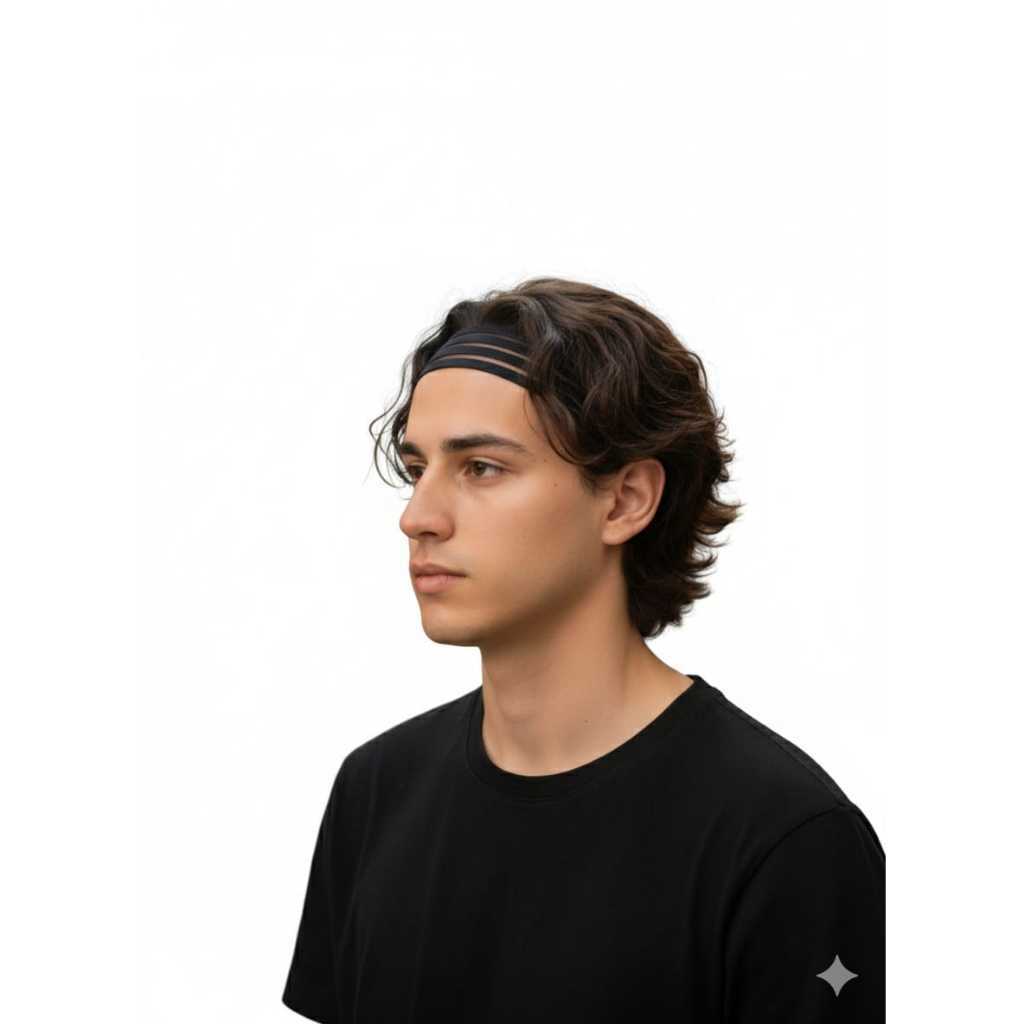 Faixa de Cabelo Fitness Unissex Kit 3 Unidades Elástico Antideslizante para Treino, Corrida e Yoga Larga