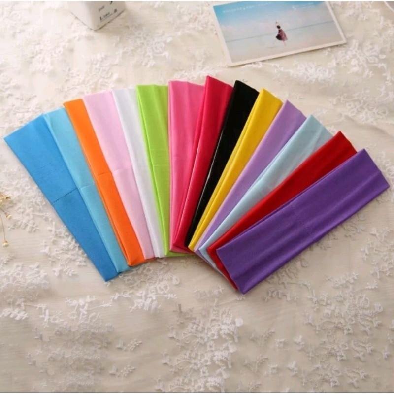 Kit  Faixas de Cabelo Multicolorido  Malha Elástica Tiara Esportiva Fitness Yoga Academia Antiderrapante