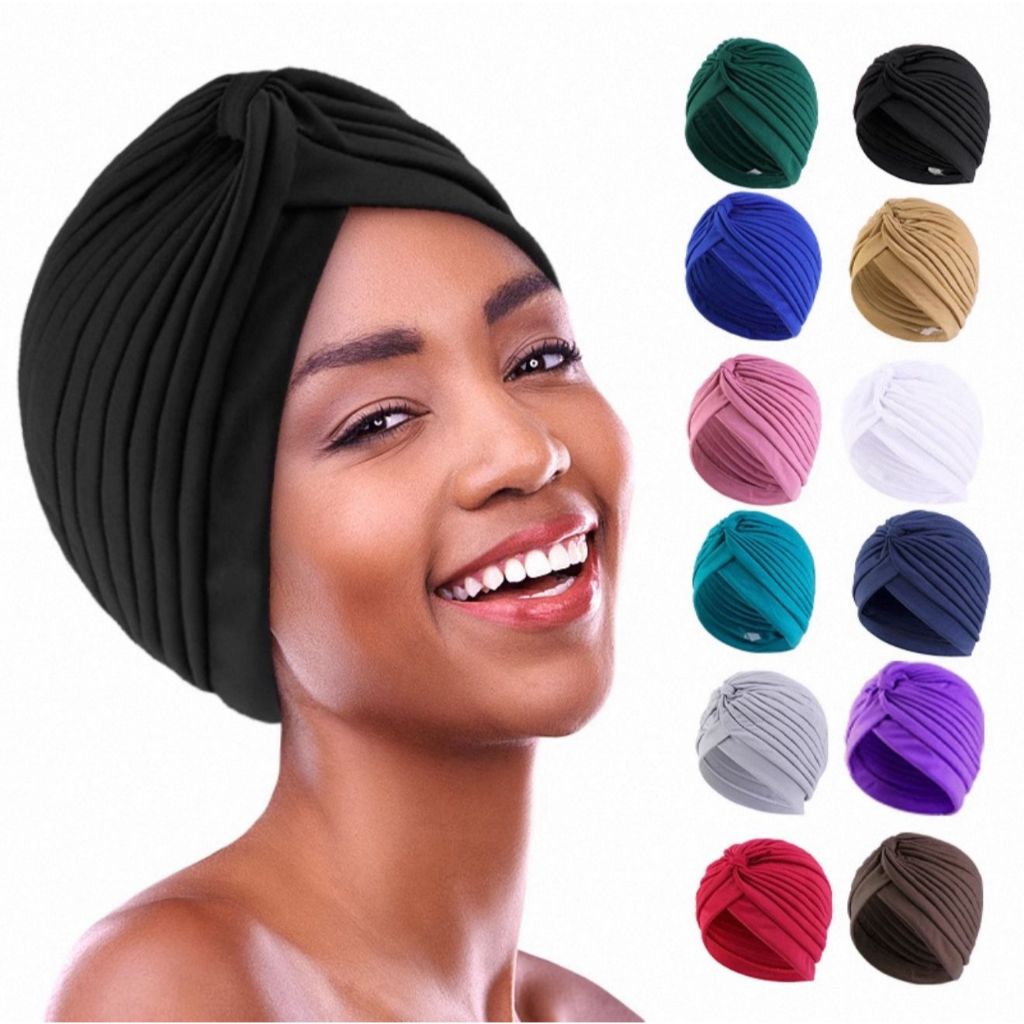 Turbante Feminino Elástico, Touca Indiana Confortável para Ioga, Academia, Moda Casual e Cabelo