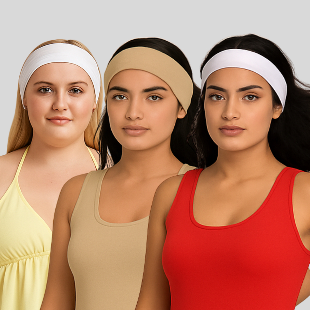 Kit 4 Faixas de Cabelo Elásticas Headband Tiara Confortável Moda Esporte Academia Yoga Corrida