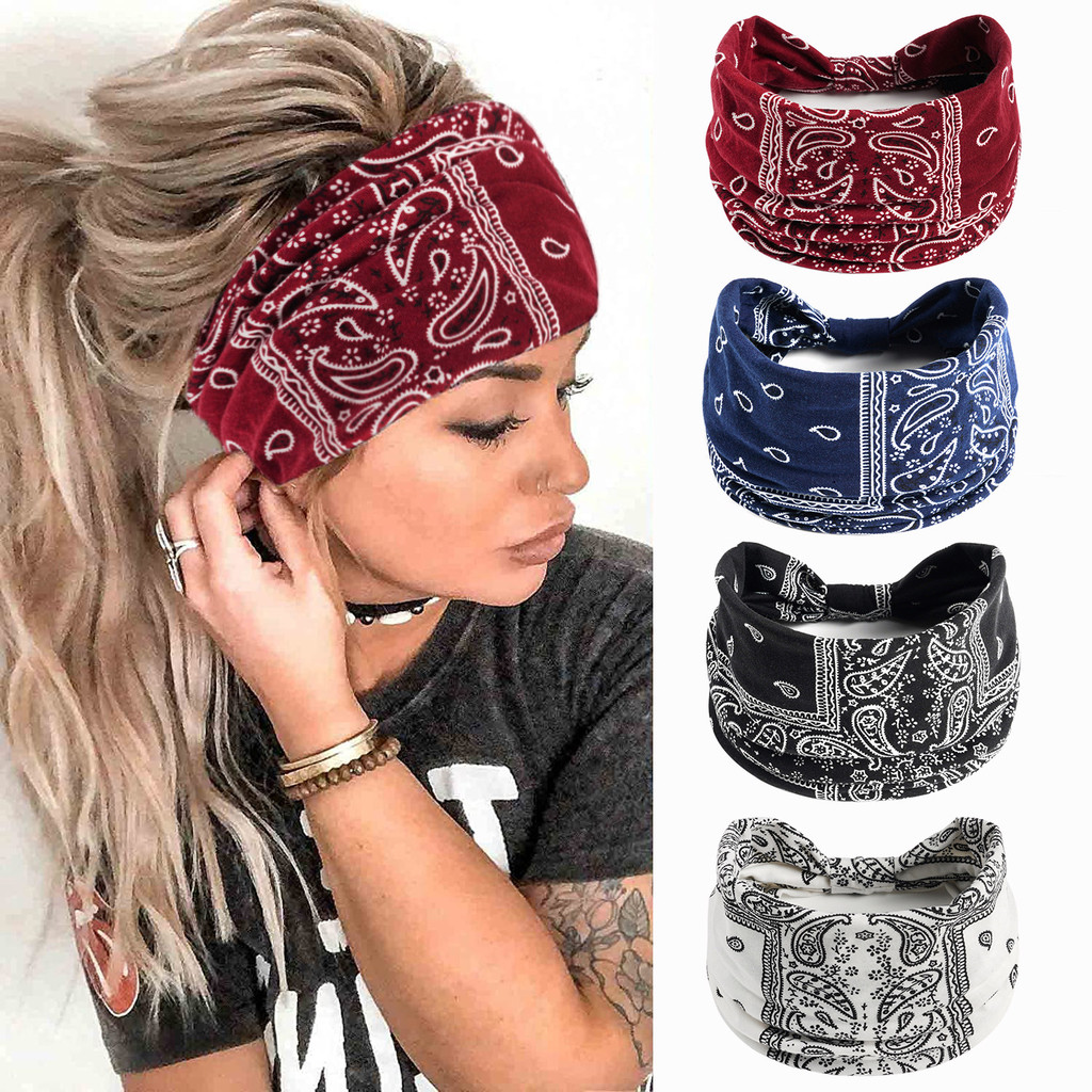 Faixa de Cabelo Esportiva Vintage para Mulheres, Absorvente de Suor, Elástica de Algodão, Novo Acessório de Cabelo