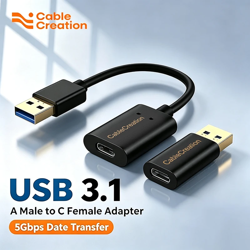CableCreation USB C to A Adapter 5Gbps USB 3.1 for Laptops, Logitech StreamCam, VR Link, Charging