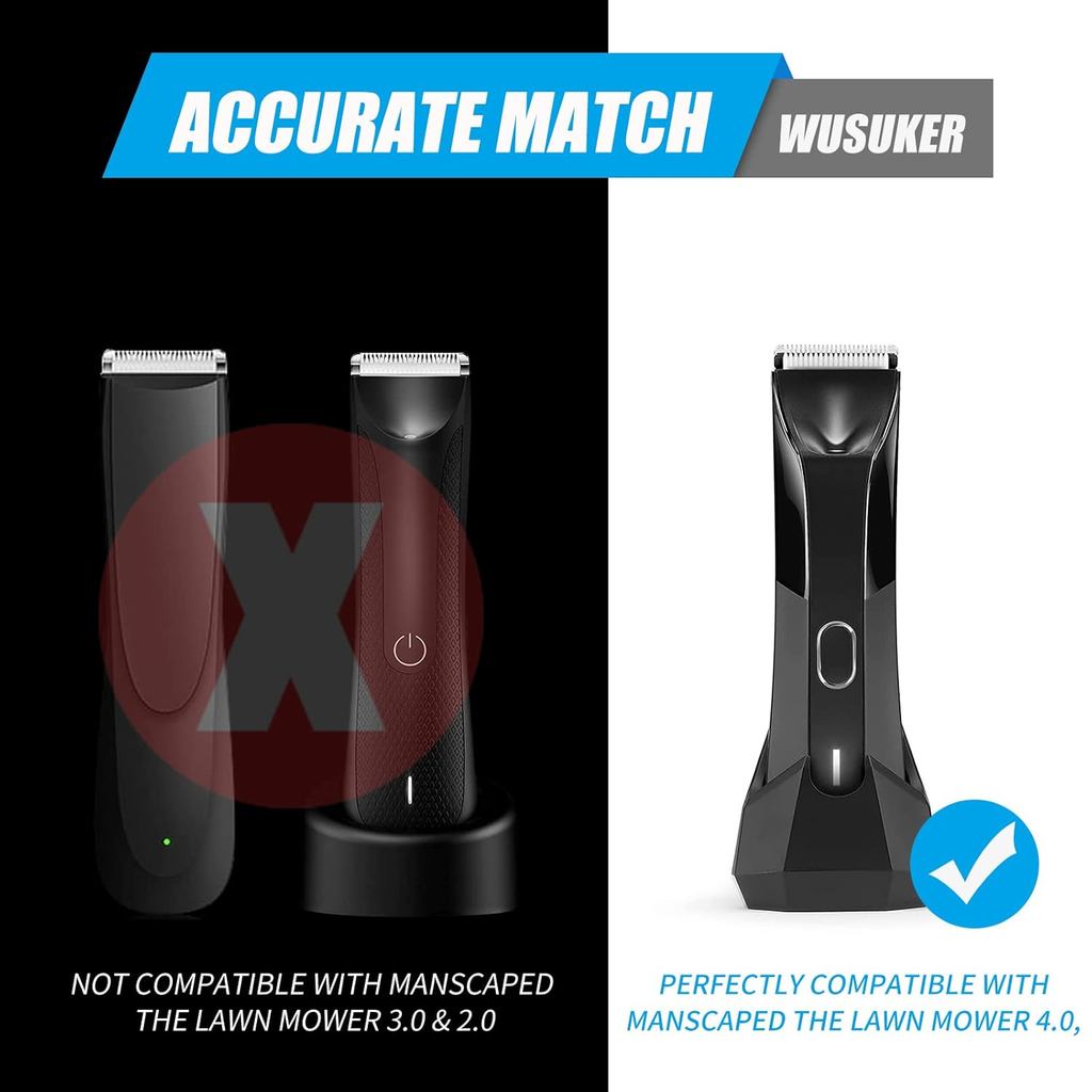 2 Professional Hair Trimmer Guards Cutting Guides Fits for Manscaped The Lawn Mower 4.0, Black Coded Trimmer Combs Repla