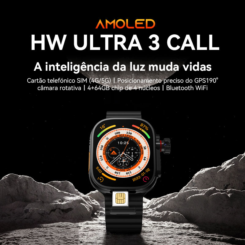 Smartwatch  Howear hwultra3call  Global Tela AMOLED 1.97
