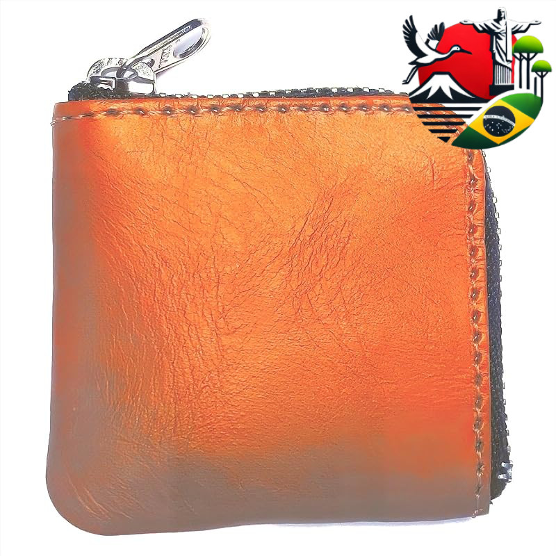 Sato Leather Workshop L-Zip Coin Case, Genuine Leather Mini Wallet, Slim Compact S Size, Unisex, Made in Japan