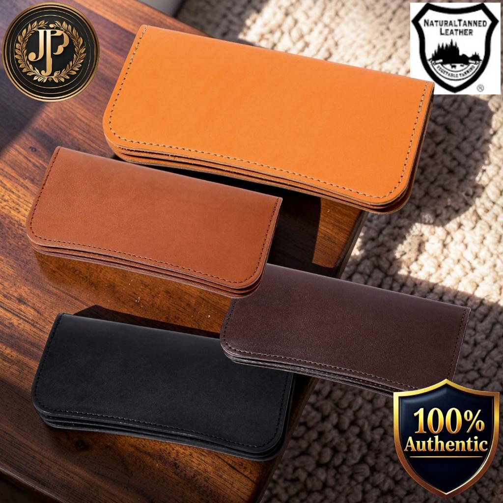 [NARU] Tochigi Leather Long Wallet – Genuine Leather, Unisex Slim Design Coin Pocket and Card Slots