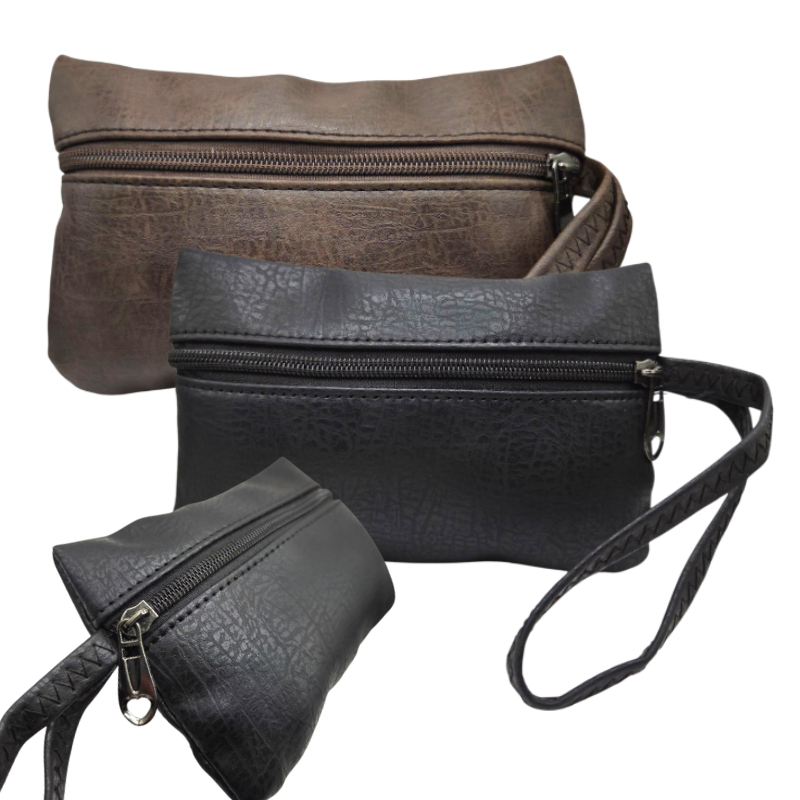 Bolsa de Mão BOLMC Couro Sintético com 19x12 cm Porta Chaves Celular Fashion Pratica