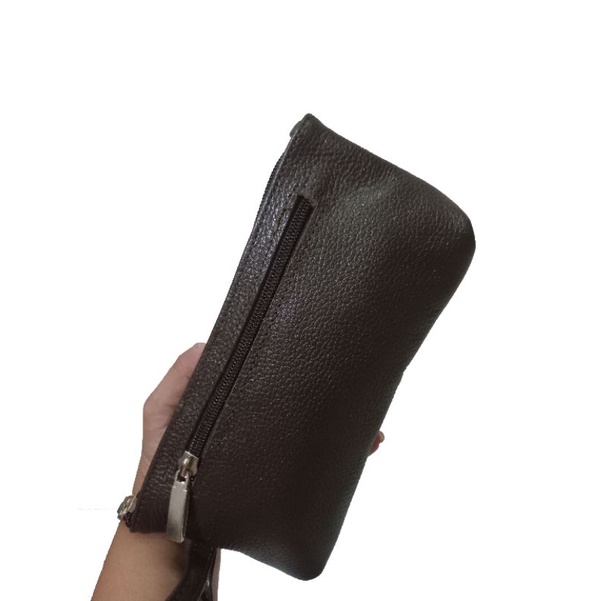 Necessaire Bolsinha De Mão Porta Celular Couro Legítimo