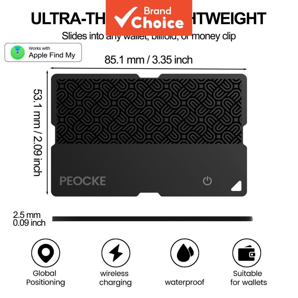 Smart Wallet Tracker Card Locator Tag Compatível com o Aplicativo Find My, Rastreador Bluetooth Anti-Perda para Chaves,