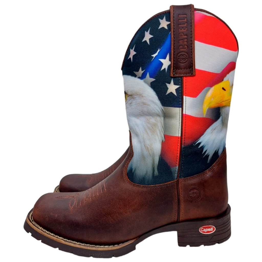 Bota Texana Capelli - Couro Legítimo Com Puxador Lateral Forro Vacum E Estilo Country Looks Casuais