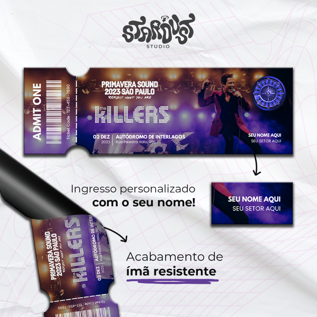 Ingresso Magnético Personalizado The Killers - Primavera Sound, 2023