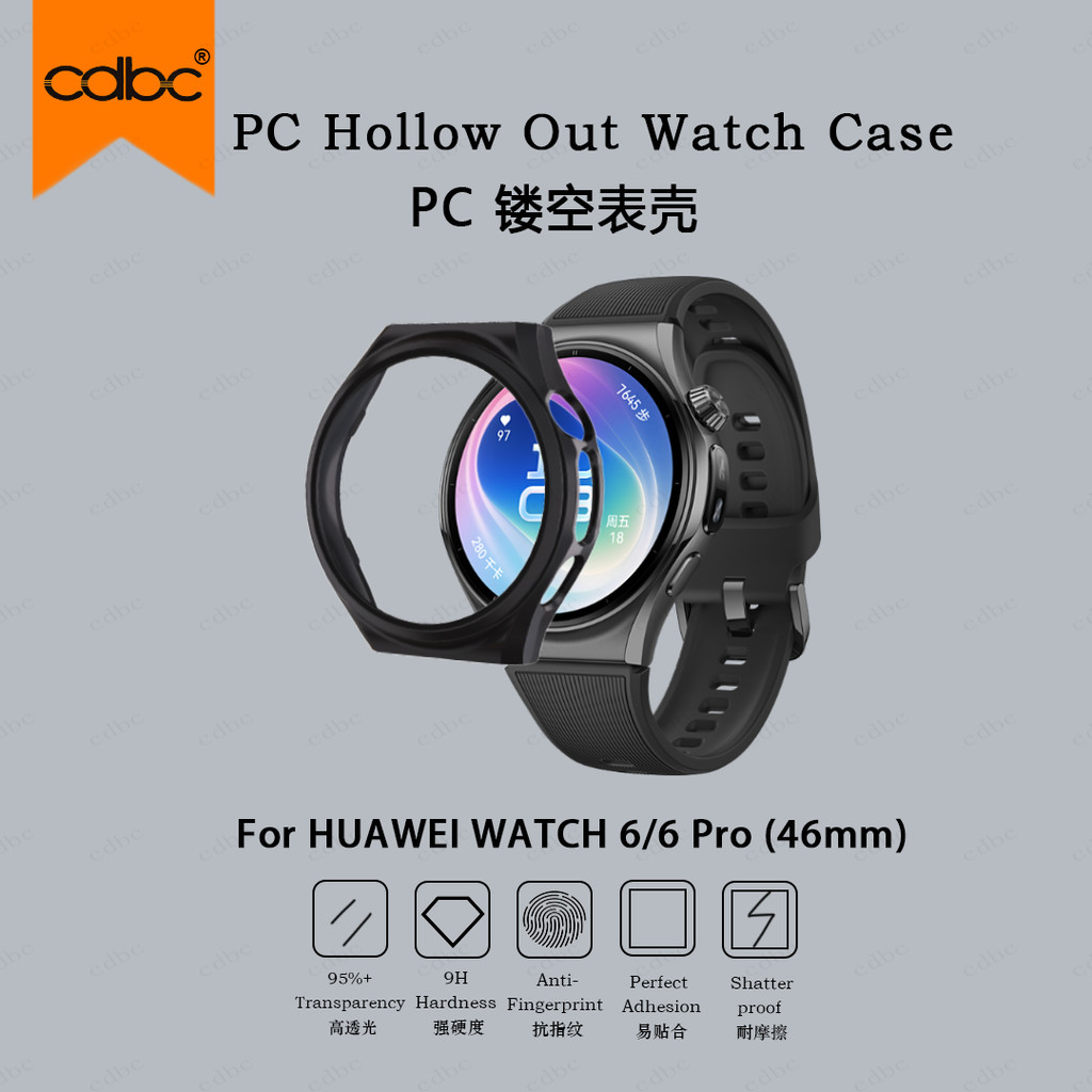 cdbc PC Hollow Watch Case Para Huawei Watch6 46mm/Watch6 Pro 46mm , Capa De Relógio Meio Envoltório À Prova De Choque Pr