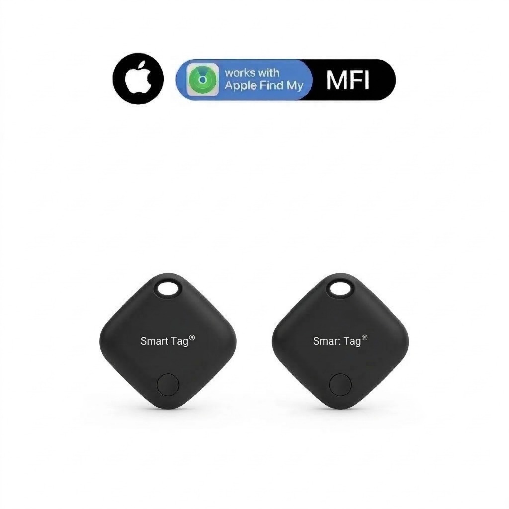 Kit 2 Rastreadores AirTag GPS para iPhone Compatível com App Buscar iOS Apple - Preto