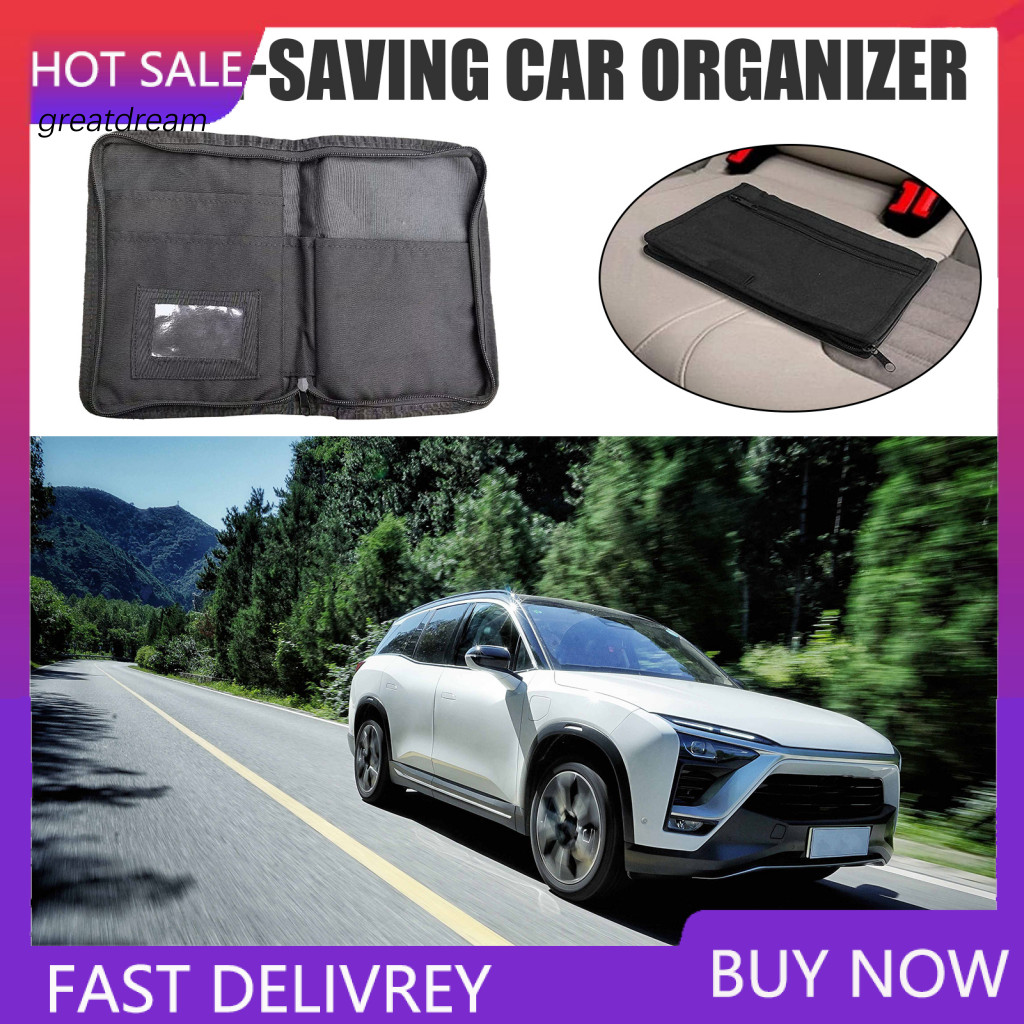 Car Travel Essentials Organizer Storage Bag Capacity Console with Zipper Closure – Glove Box Pouch for Documents for S