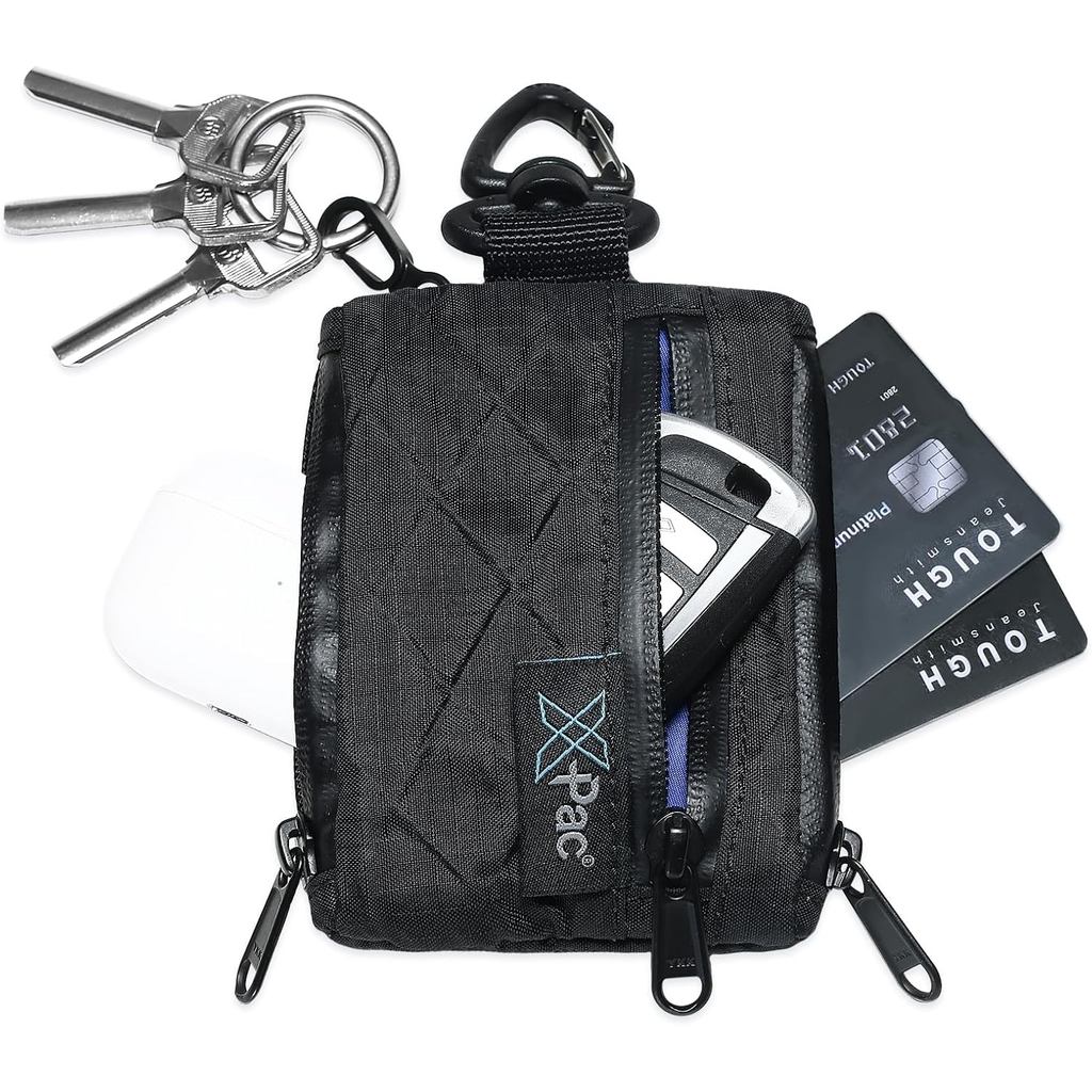 Minimalist Zip Wallet for Men EDC Pouch Key Holder Small Organizer for Cards Cash Coins and AirPods Made with X PAC VX21